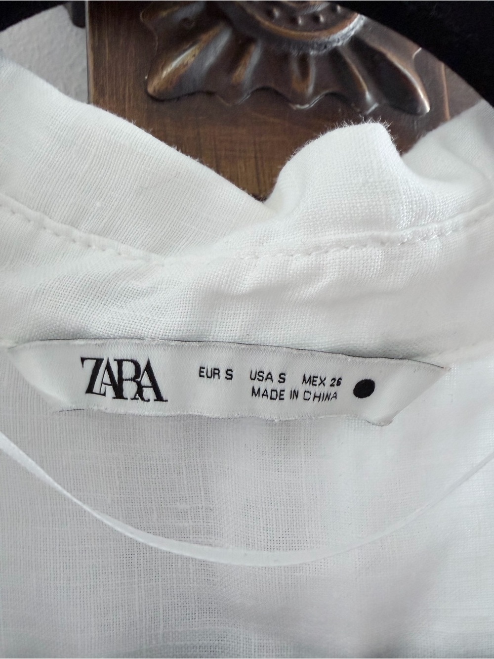 Zara White Relaxed Linen Button-Up Shirt - Picture 3 of 5